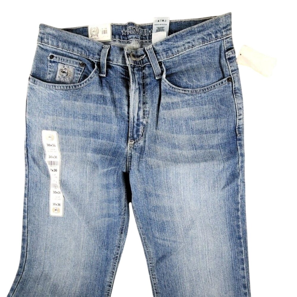 Cinch Silver Label Jeans Mens 30x36 Blue Slim Mid Rise Straight Arenaflex Denim
